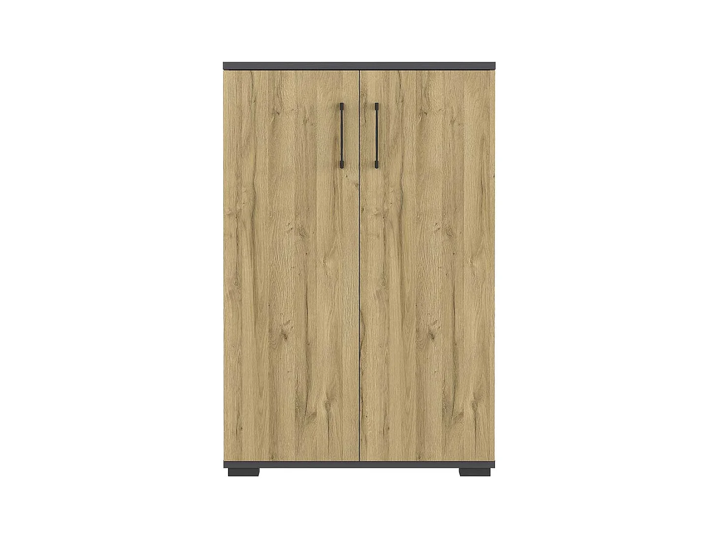 Büroschrank in Wildeichefarben und Dunkelgrau 80 cm breit