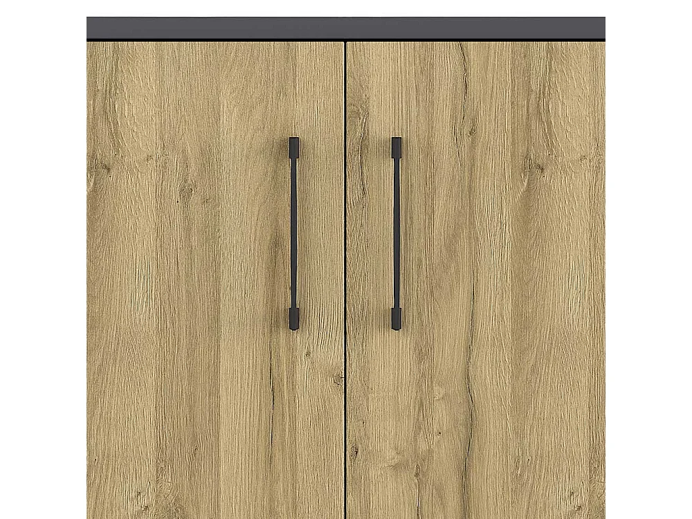 Büroschrank in Wildeichefarben und Dunkelgrau 80 cm breit