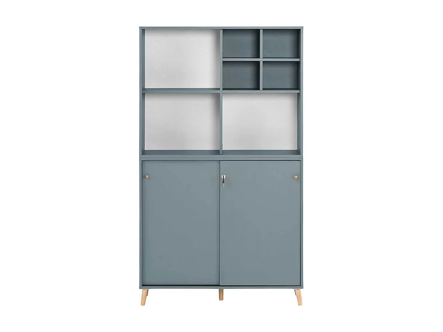 Moderner Ordnerschrank mit zwei Schiebetüren abschließbar