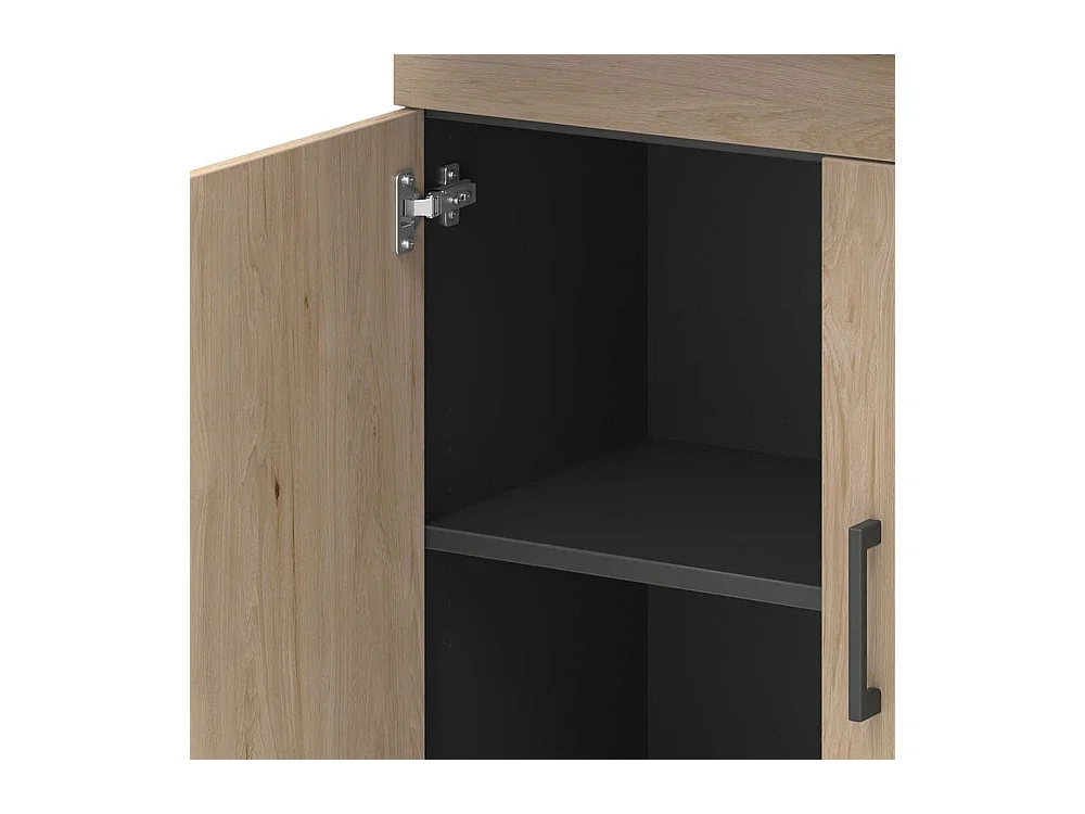 Schrank B�ro in Hickory Holzoptik & Anthrazit 2 Schubladen 2 T�ren