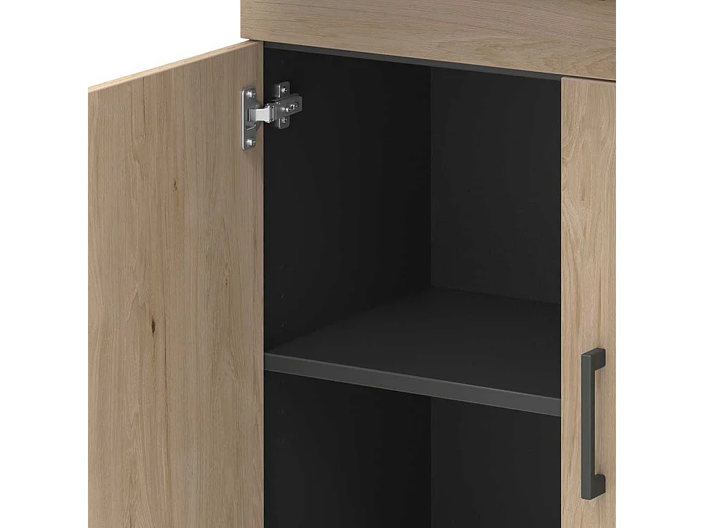 Schrank B�ro in Hickory Holzoptik & Anthrazit 2 Schubladen 2 T�ren