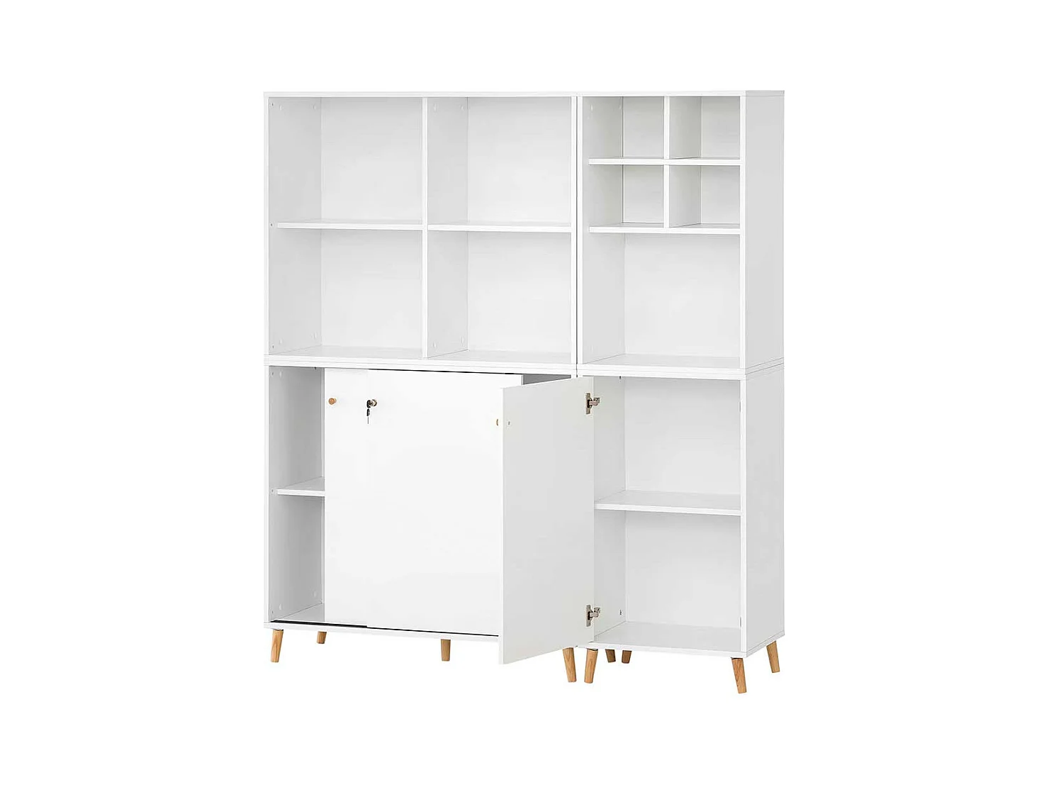 Moderner Aktenordnerschrank mit Dreh- und Schiebetüren Made in Germany