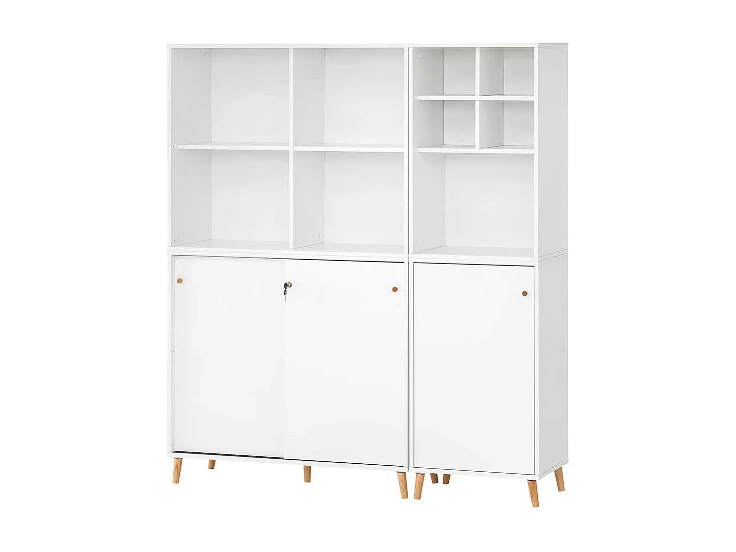 Moderner Aktenordnerschrank mit Dreh- und Schiebetüren Made in Germany