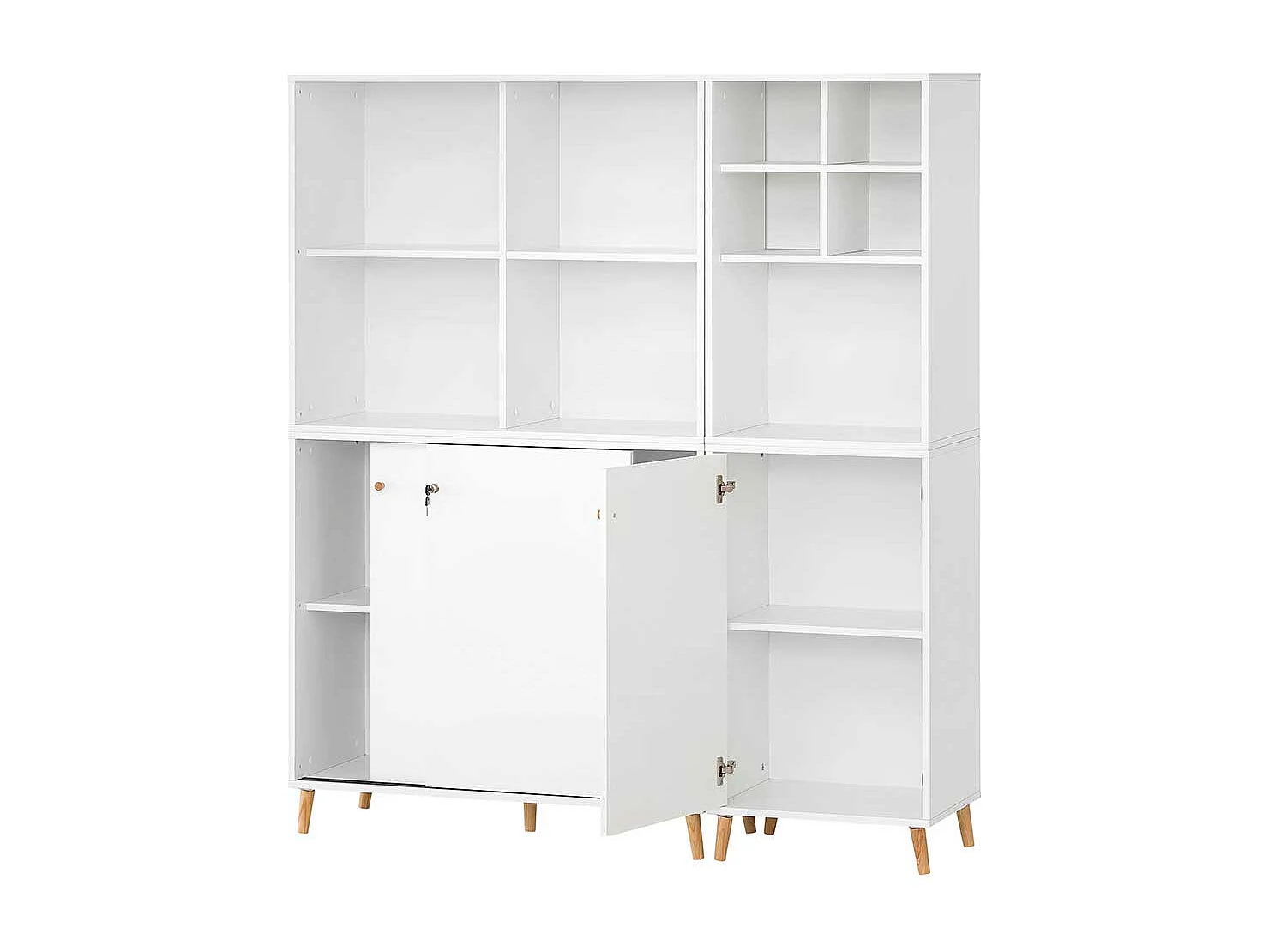 Moderner Aktenordnerschrank mit Dreh- und Schiebetüren Made in Germany