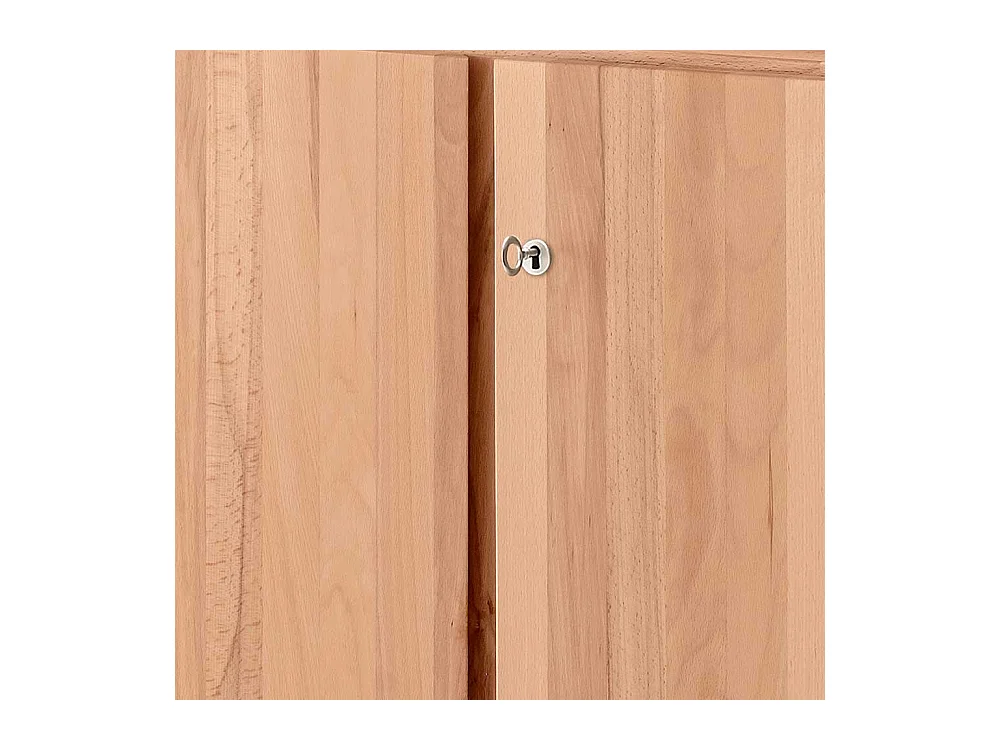 Aktenordnerschrank Kernbuche mit abschließbaren Drehtüren Massivholz