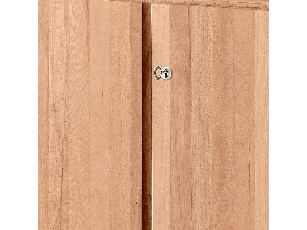 Aktenordnerschrank Kernbuche mit abschließbaren Drehtüren Massivholz