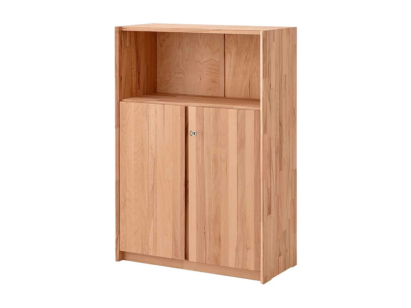 Aktenordnerschrank Kernbuche mit abschließbaren Drehtüren Massivholz