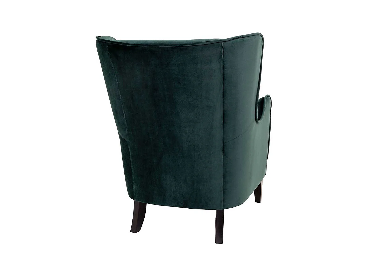 Ohrenbackensessel in Dunkelgrün Samt 55 cm Sitztiefe