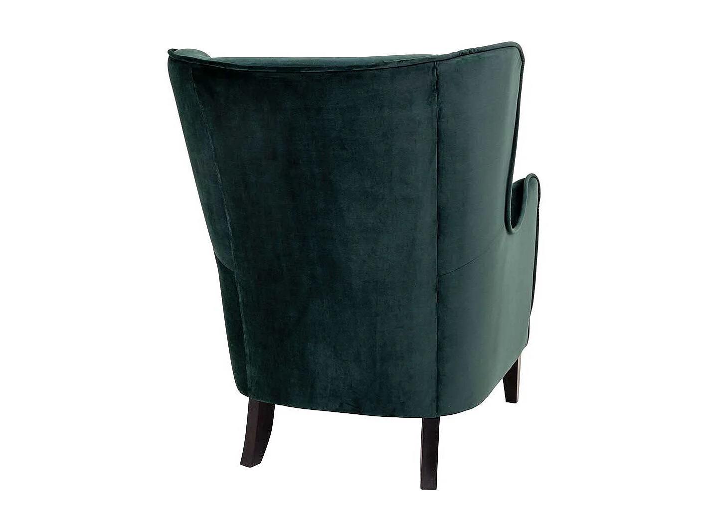 Ohrenbackensessel in Dunkelgrün Samt 55 cm Sitztiefe