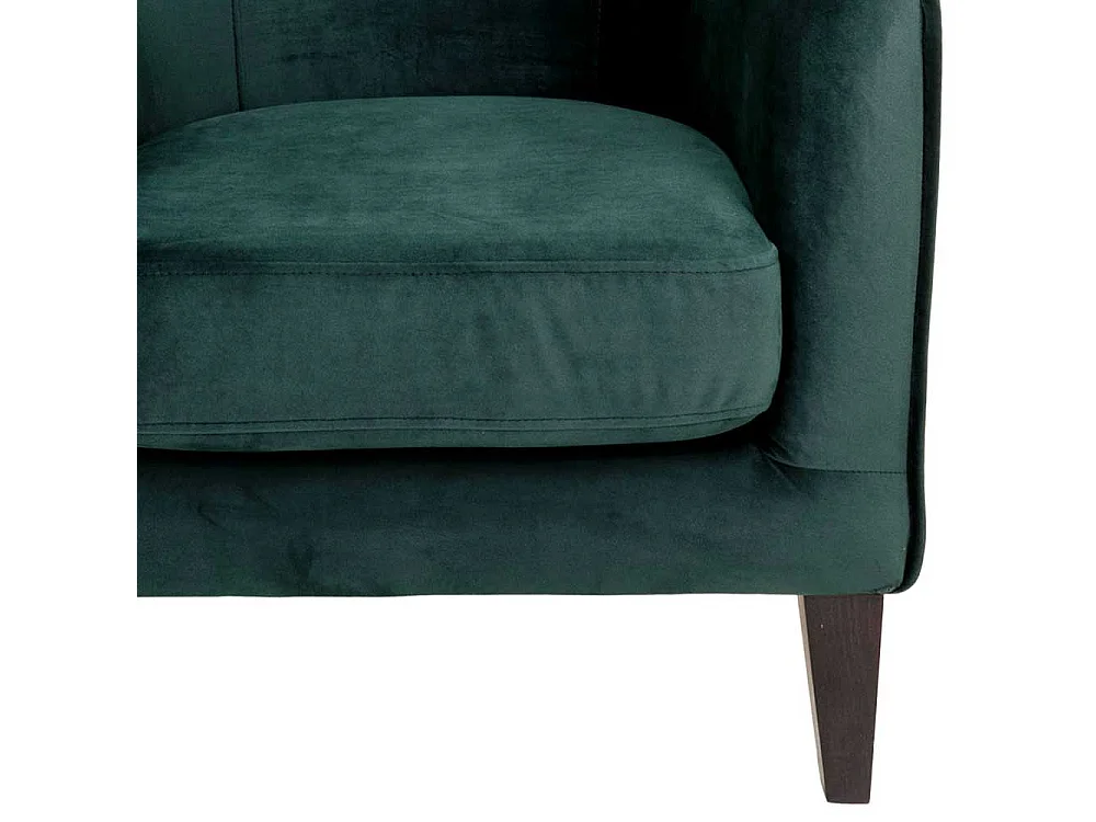 Ohrenbackensessel in Dunkelgrün Samt 55 cm Sitztiefe