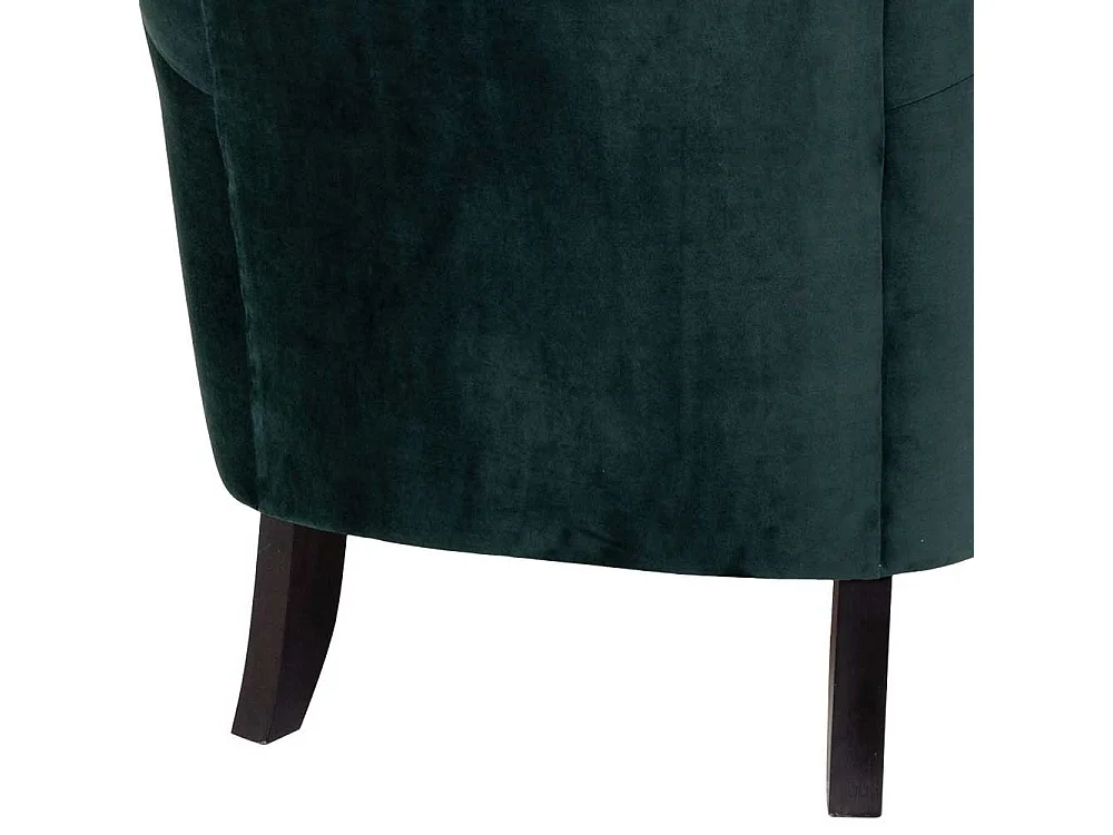 Ohrenbackensessel in Dunkelgrün Samt 55 cm Sitztiefe