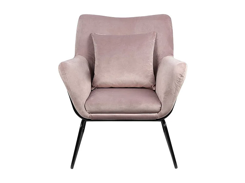 Kleiner Einzelsessel in Rosa Bezug aus Samt