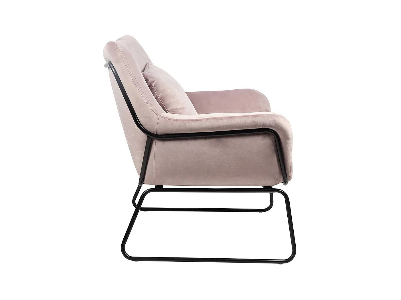 Kleiner Einzelsessel in Rosa Bezug aus Samt
