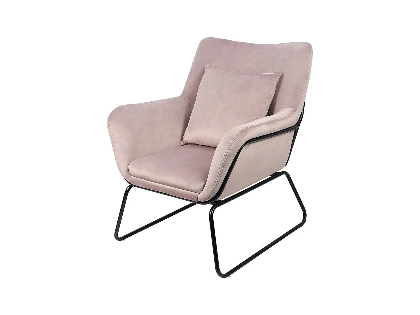 Kleiner Einzelsessel in Rosa Bezug aus Samt