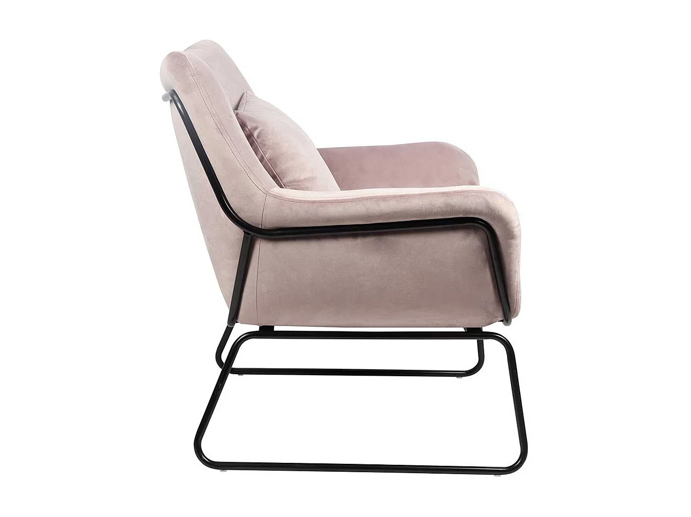 Kleiner Einzelsessel in Rosa Bezug aus Samt