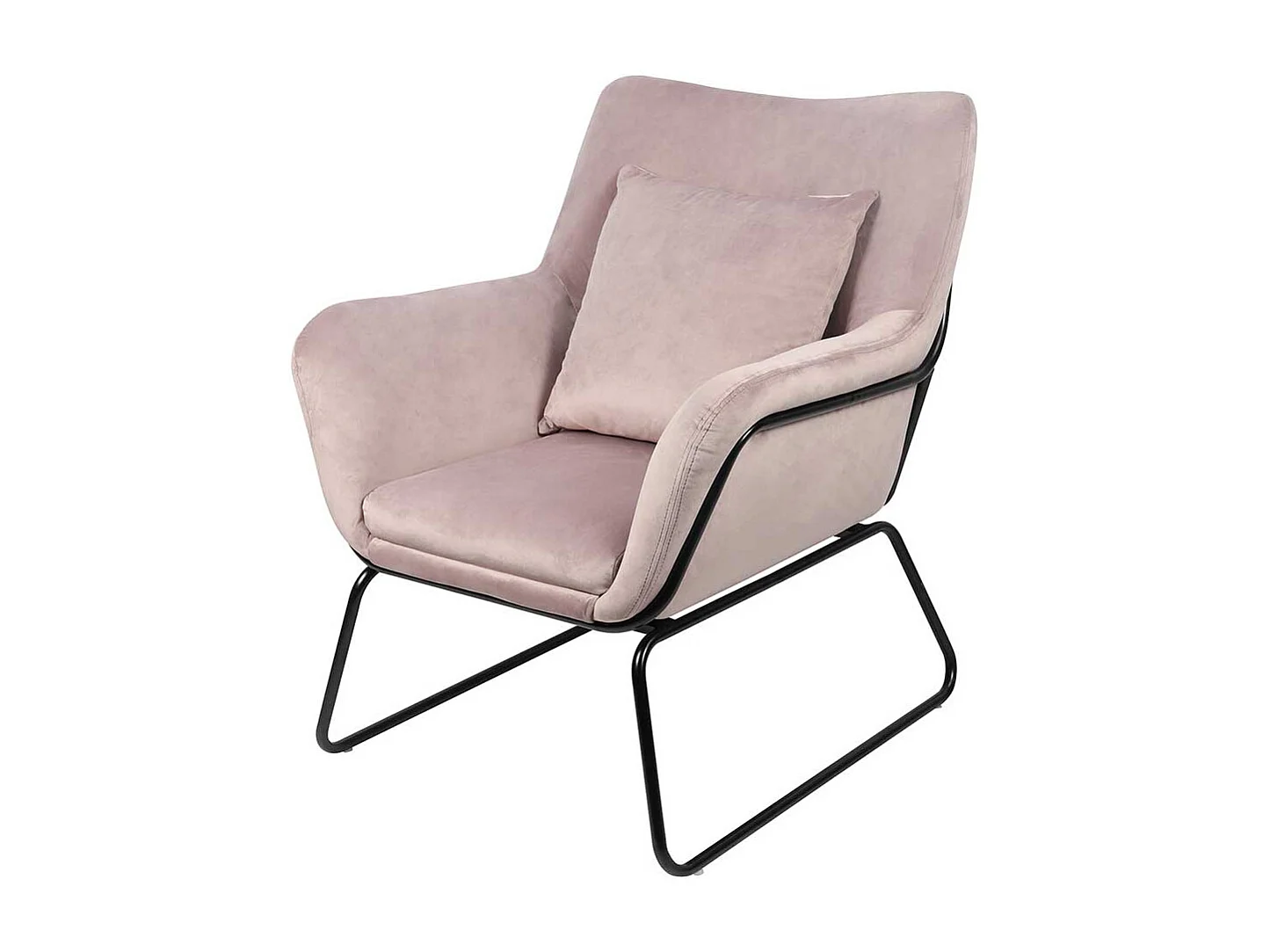 Kleiner Einzelsessel in Rosa Bezug aus Samt