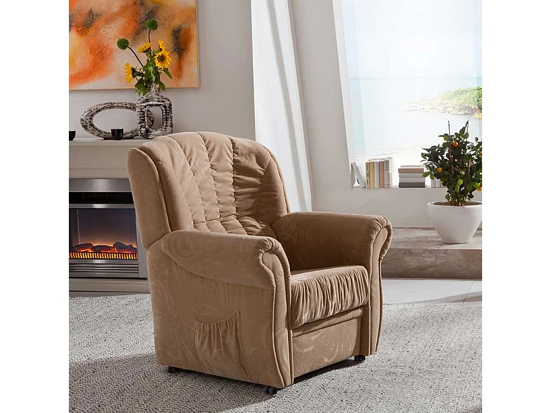 TV Sessel mit Federkern beige