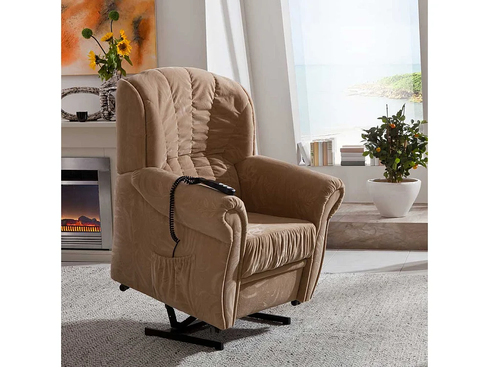 TV Sessel mit Federkern beige