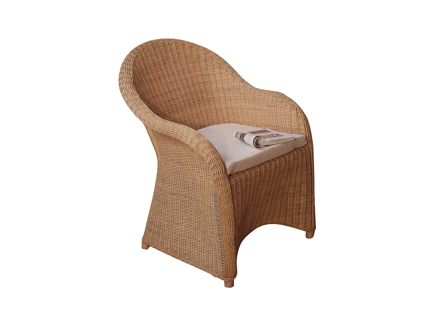 Korbsessel in Beige Esstisch