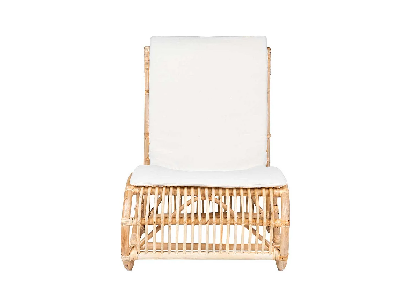 Einzelsessel in Wei� und Beige Rattan