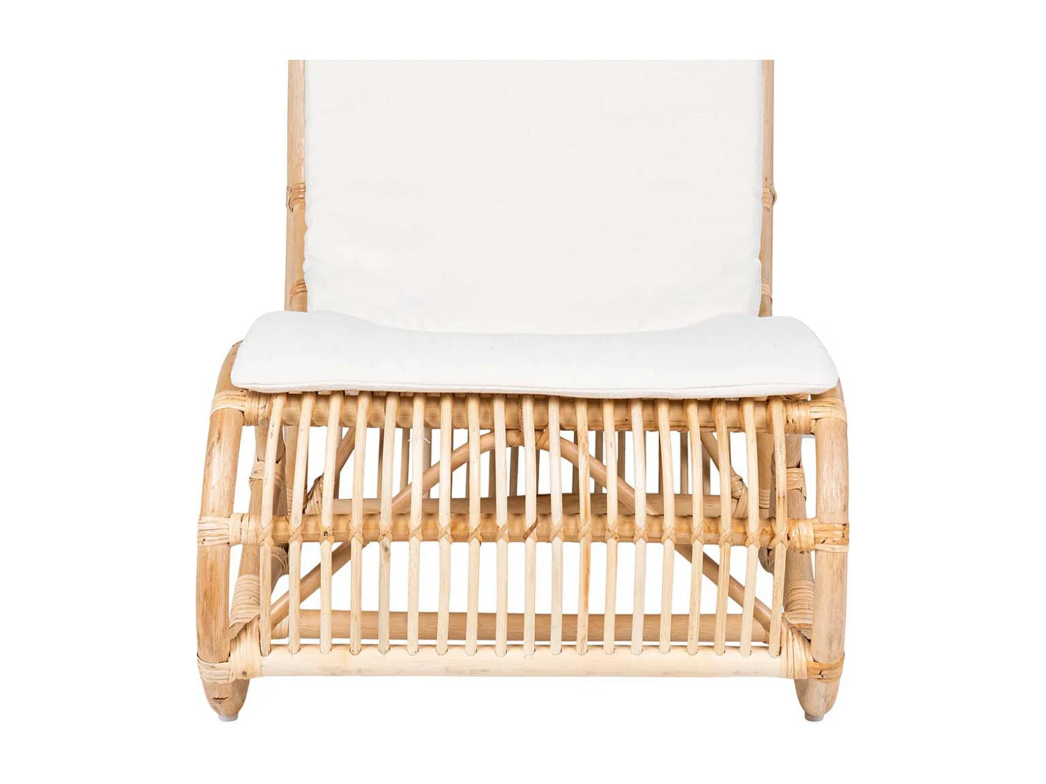 Einzelsessel in Weiß und Beige Rattan
