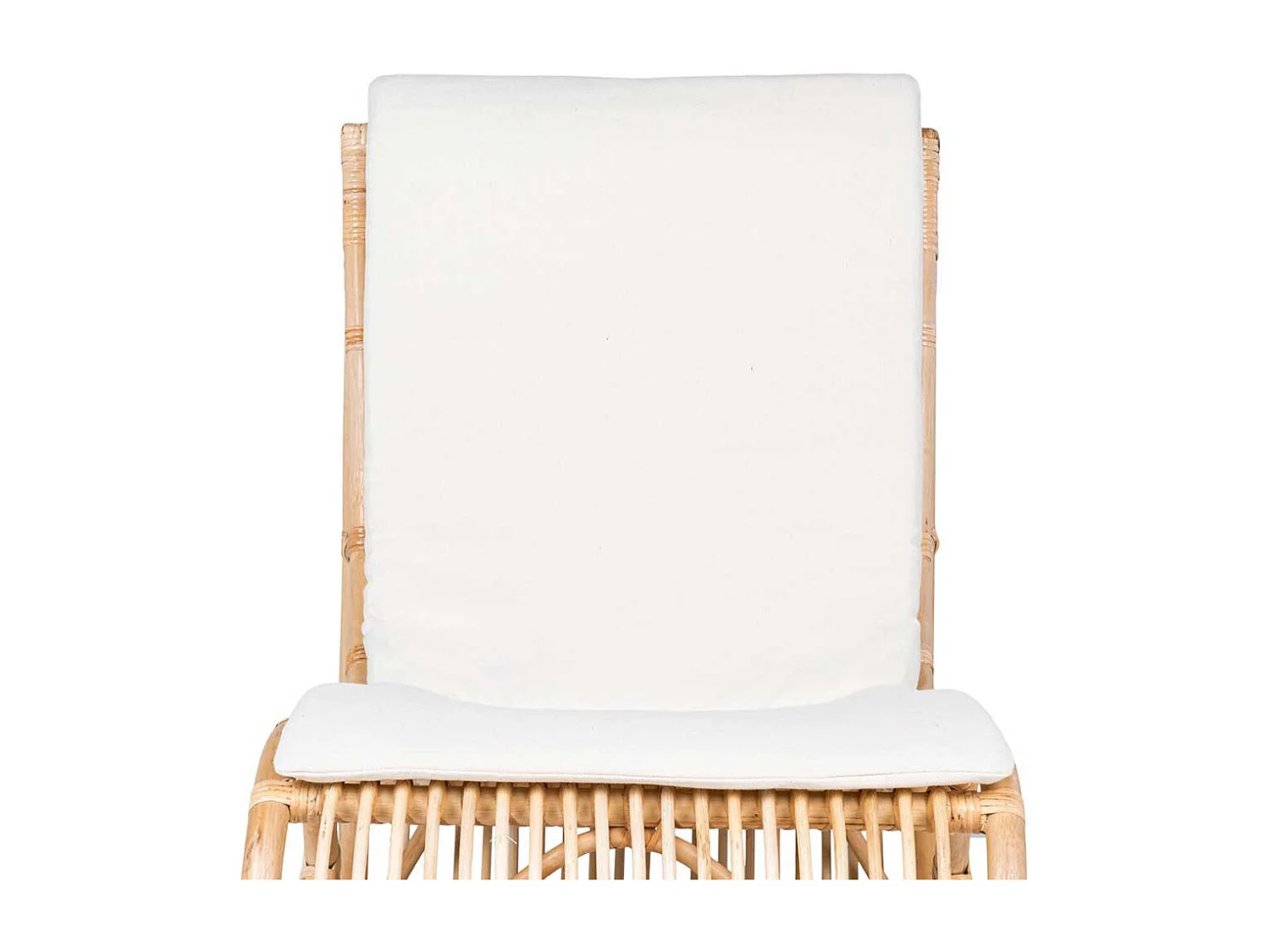 Einzelsessel in Weiß und Beige Rattan