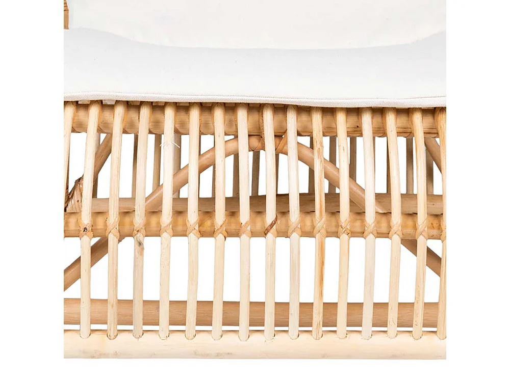 Einzelsessel in Weiß und Beige Rattan