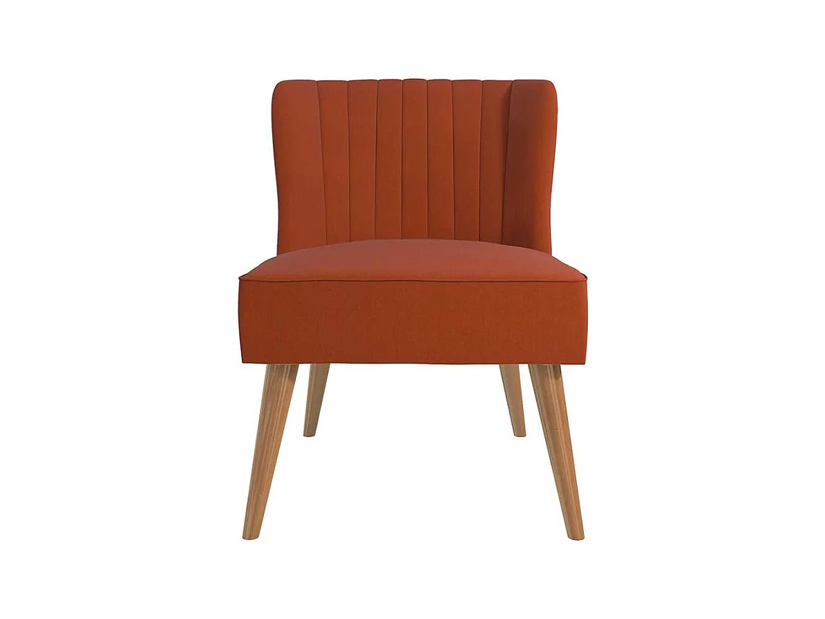 Cocktailsessel in Ziegel Rot Vierfußgestell aus Holz