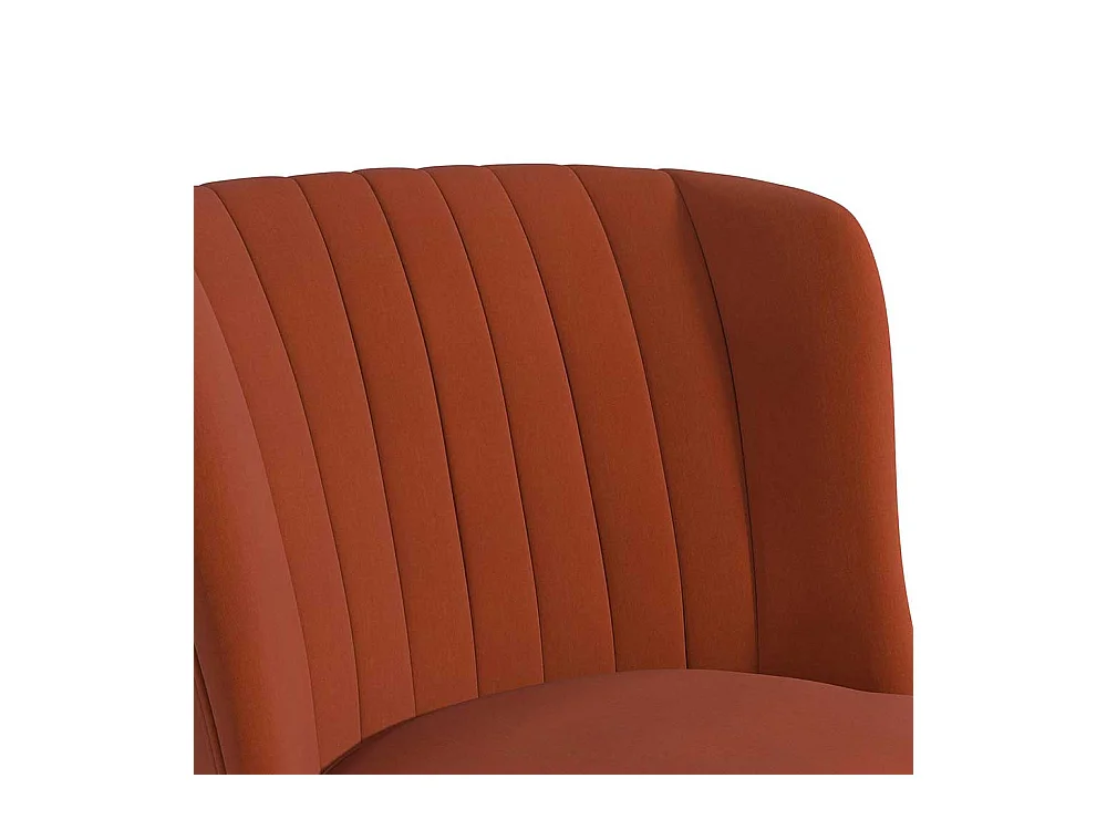 Cocktailsessel in Ziegel Rot Vierfußgestell aus Holz