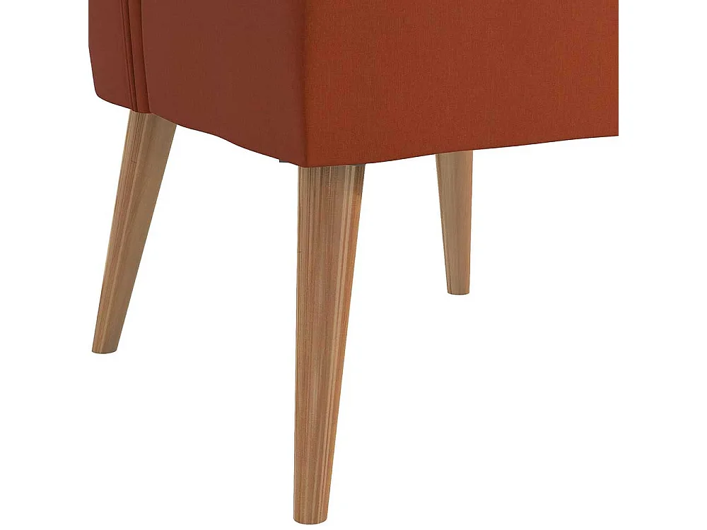 Cocktailsessel in Ziegel Rot Vierfußgestell aus Holz