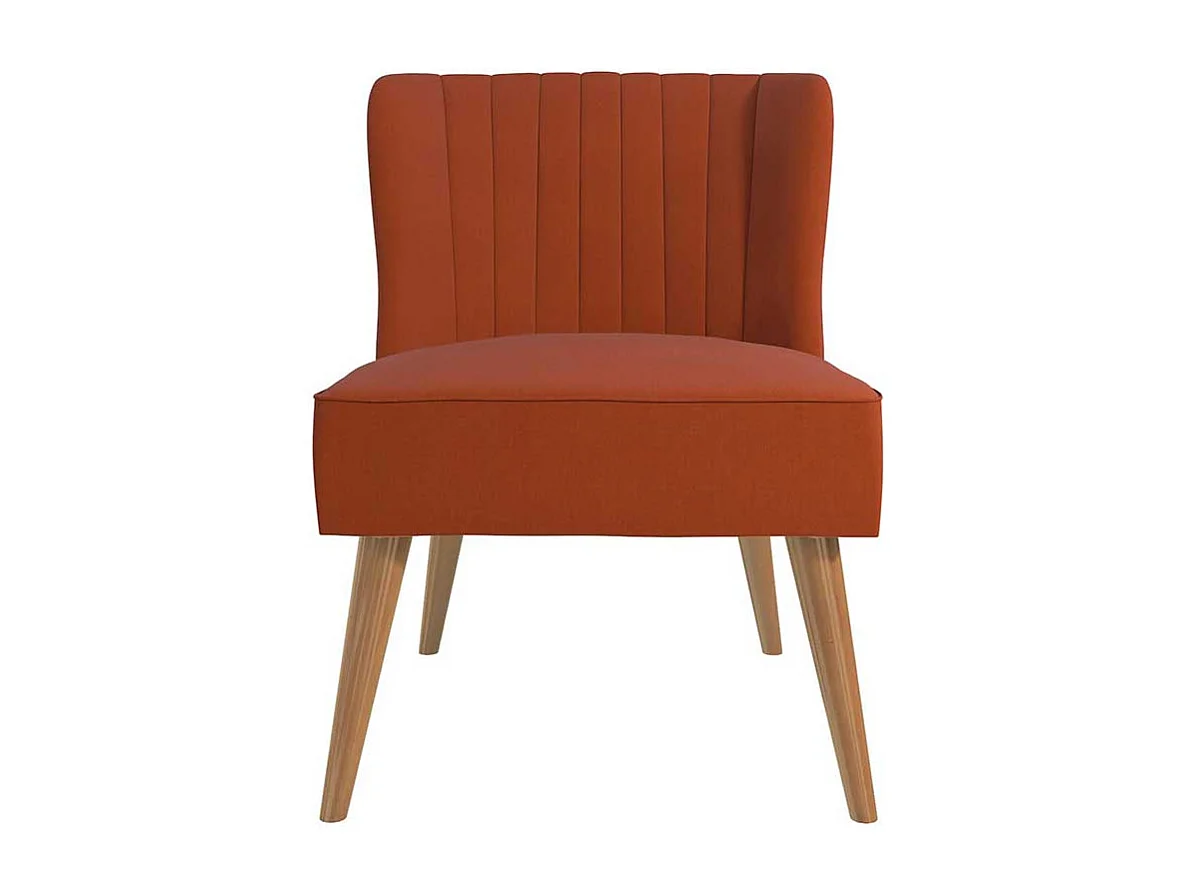 Cocktailsessel in Ziegel Rot Vierfußgestell aus Holz