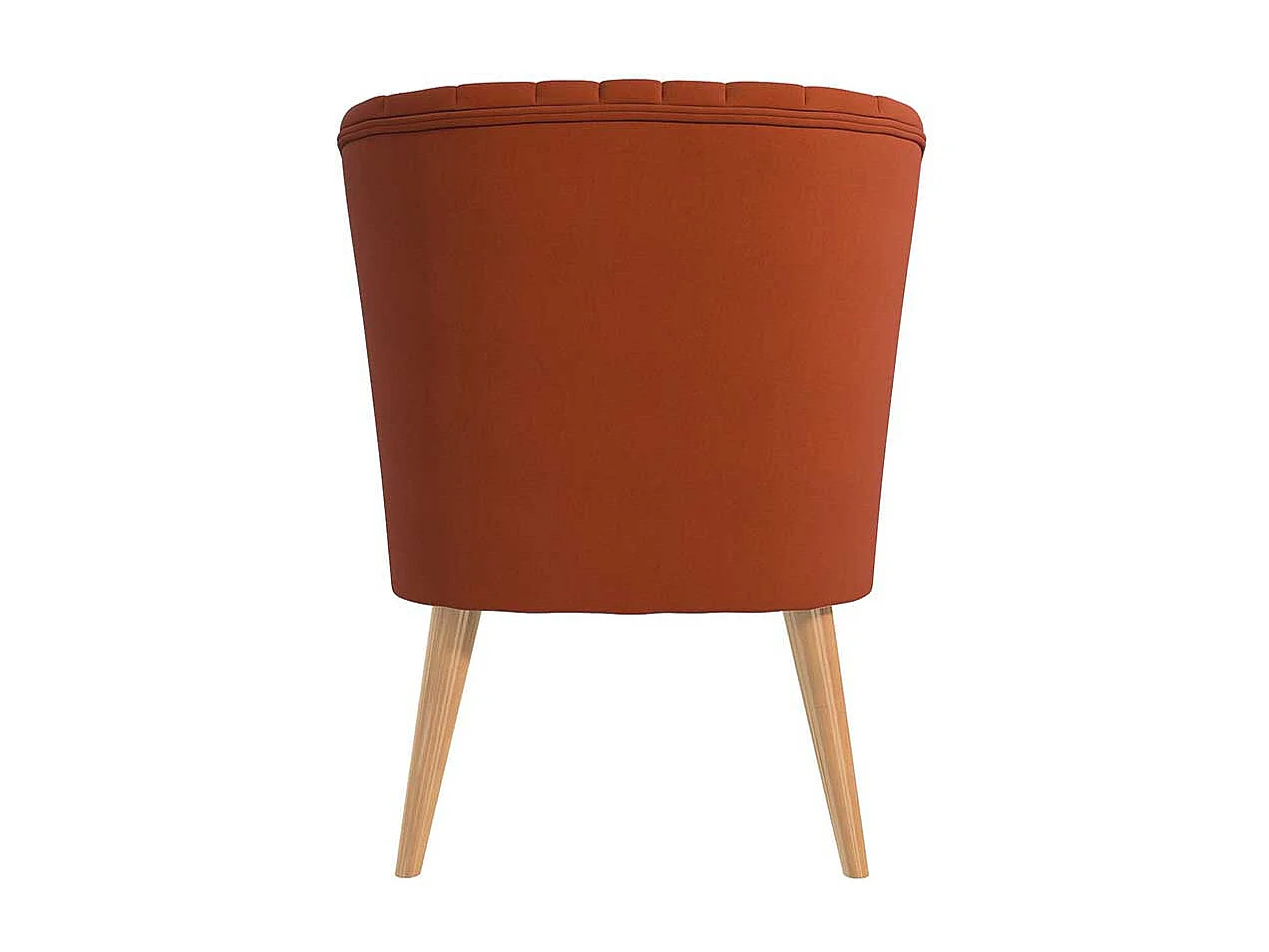 Cocktailsessel in Ziegel Rot Vierfußgestell aus Holz