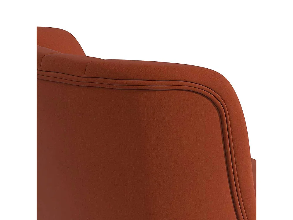 Cocktailsessel in Ziegel Rot Vierfußgestell aus Holz