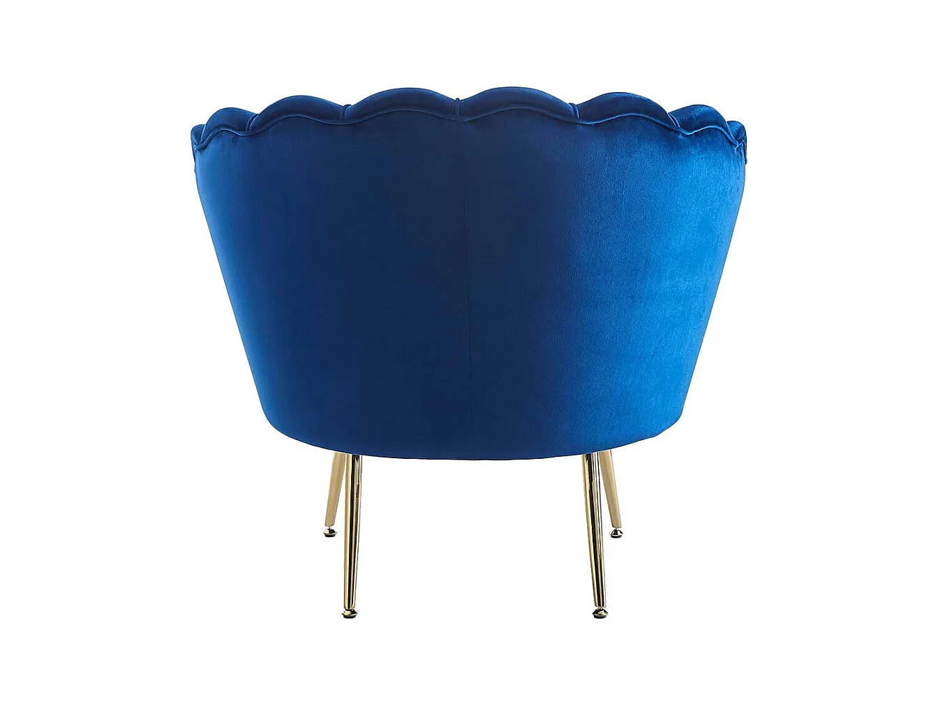 Designer Sessel Blau in Muschelform Retro Samt und Metall