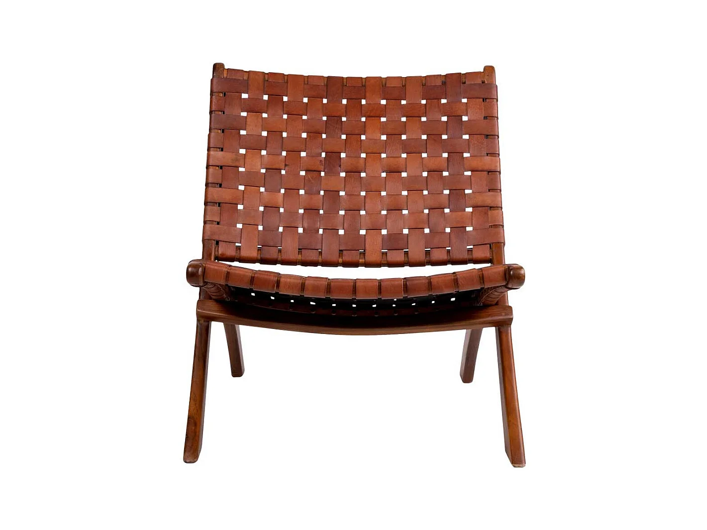 Einzelsessel in Braun Echtleder Landhausstil