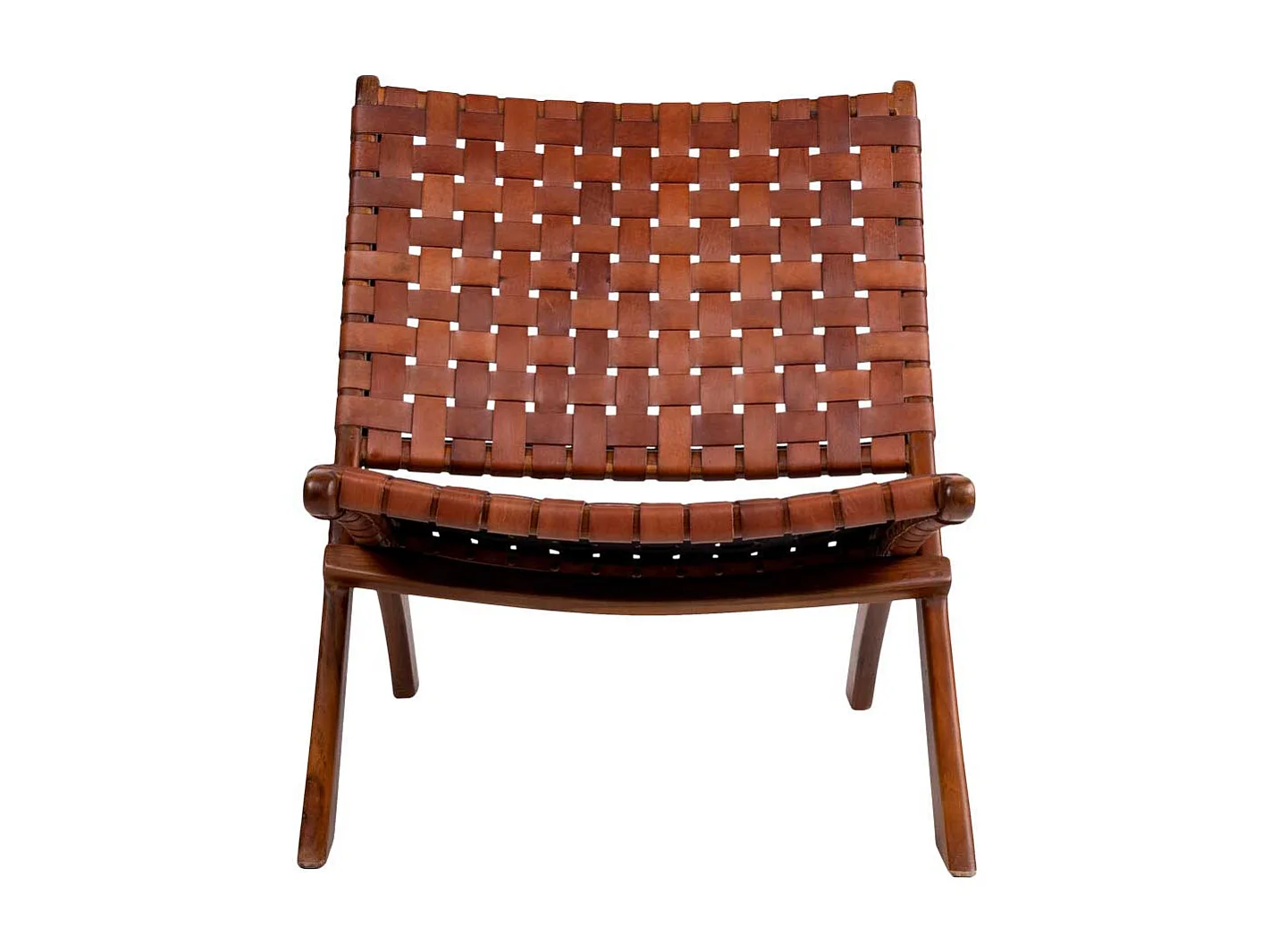 Einzelsessel in Braun Echtleder Landhausstil