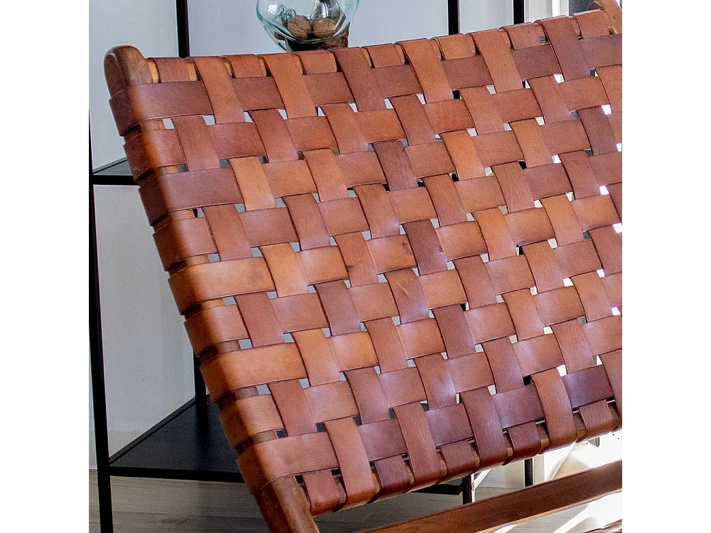 Einzelsessel in Braun Echtleder Landhausstil