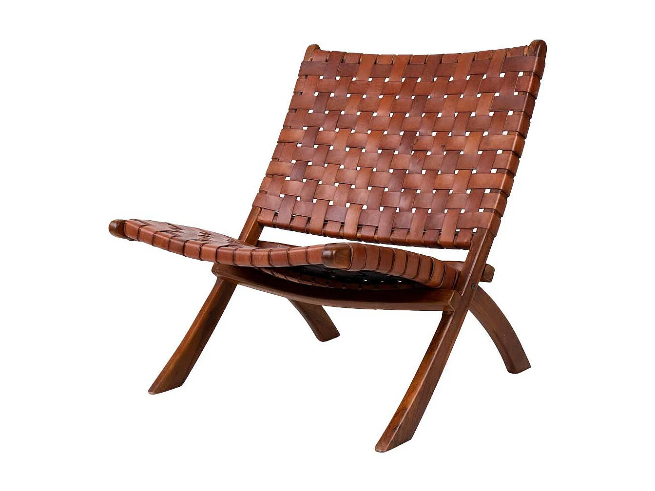 Einzelsessel in Braun Echtleder Landhausstil