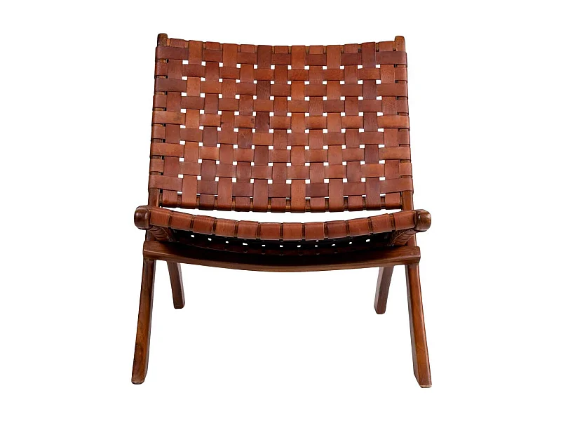 Einzelsessel in Braun Echtleder Landhausstil