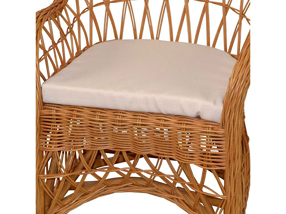 Korbsessel aus Rattan Geflecht Honigfarben