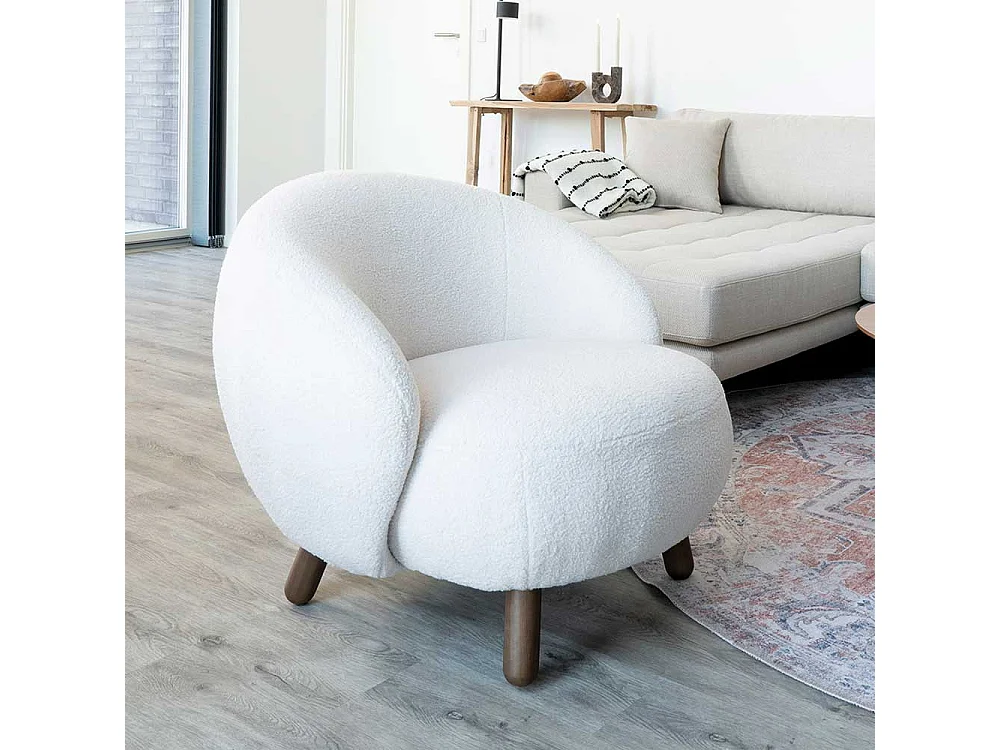 Lounge Sessel in Offwhite Skandi Design