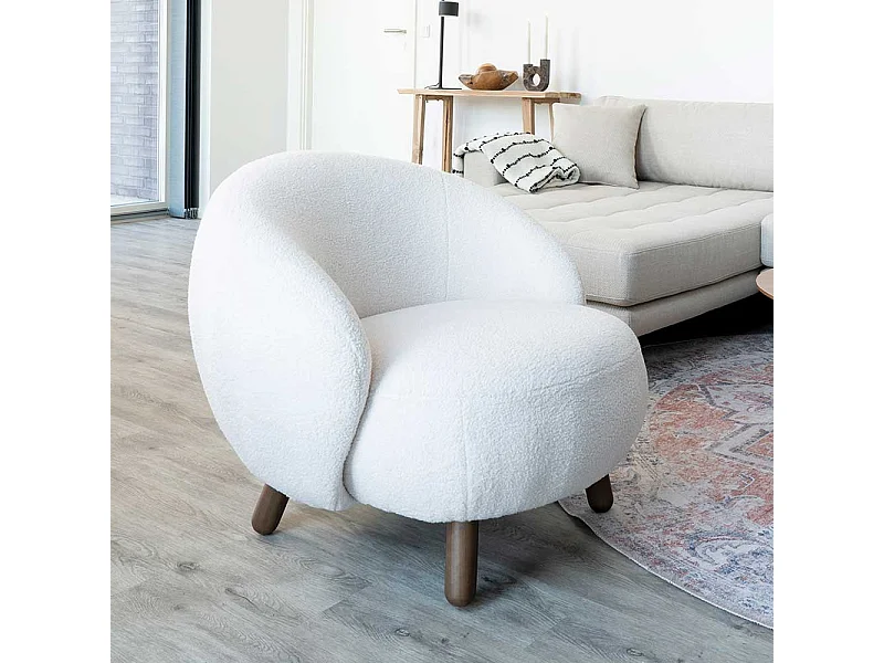 Lounge Sessel in Offwhite Skandi Design