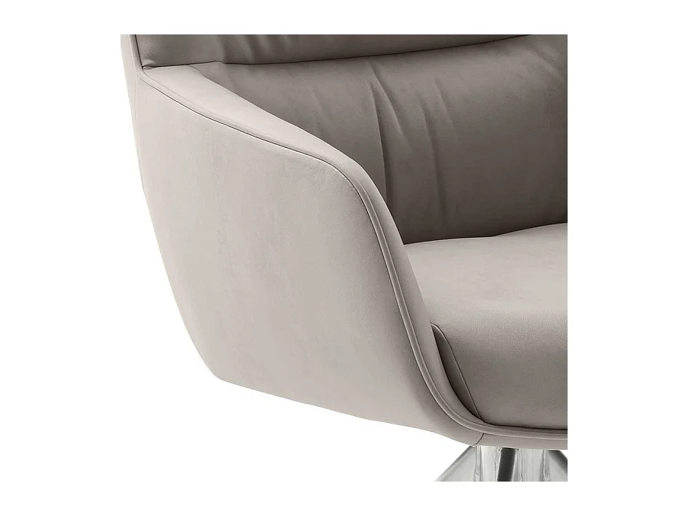 Esstischsessel Leder in modernem Design Gestell aus Edelstahl (2er Set)