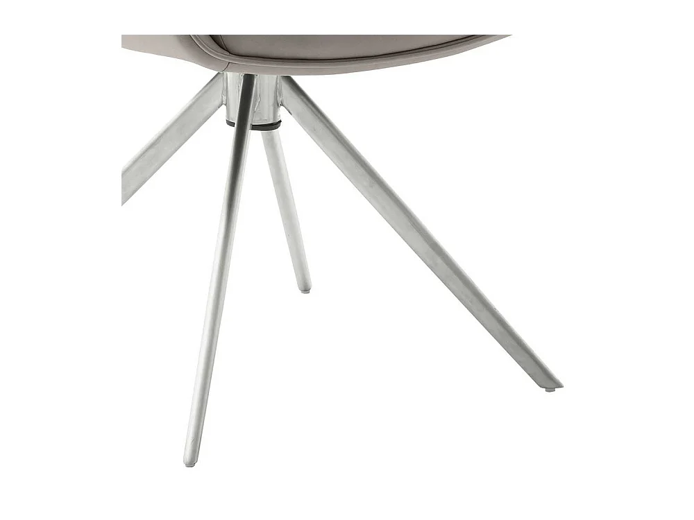 Esstischsessel Leder in modernem Design Gestell aus Edelstahl (2er Set)