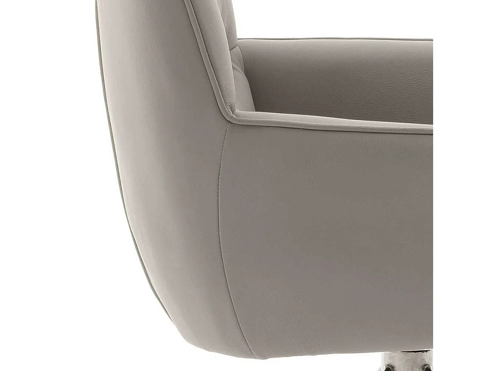 Esstischsessel Leder in modernem Design Gestell aus Edelstahl (2er Set)