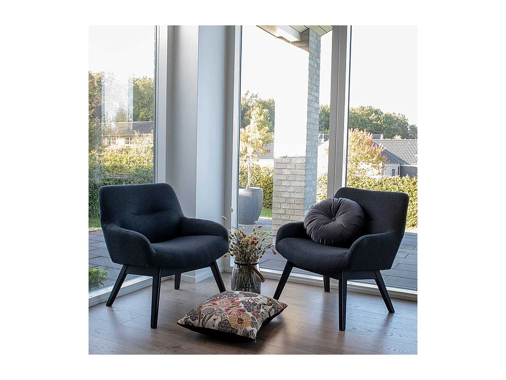 Armlehnensessel in Dunkelgrau Retro Design