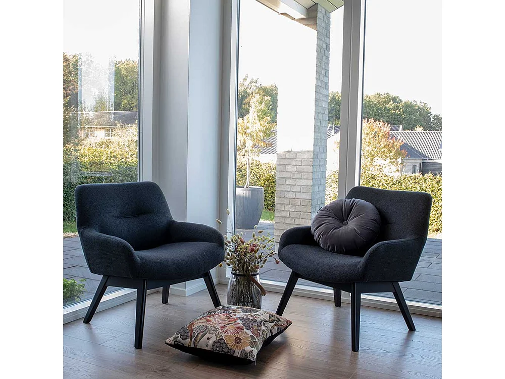 Armlehnensessel in Dunkelgrau Retro Design