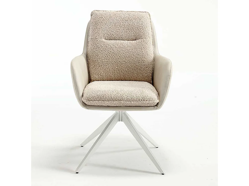 Esszimmer Armlehnenstuhl Set in Cremefarben Weiß (2er Set)