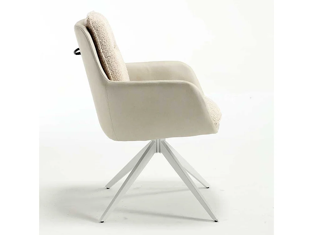 Esszimmer Armlehnenstuhl Set in Cremefarben Weiß (2er Set)