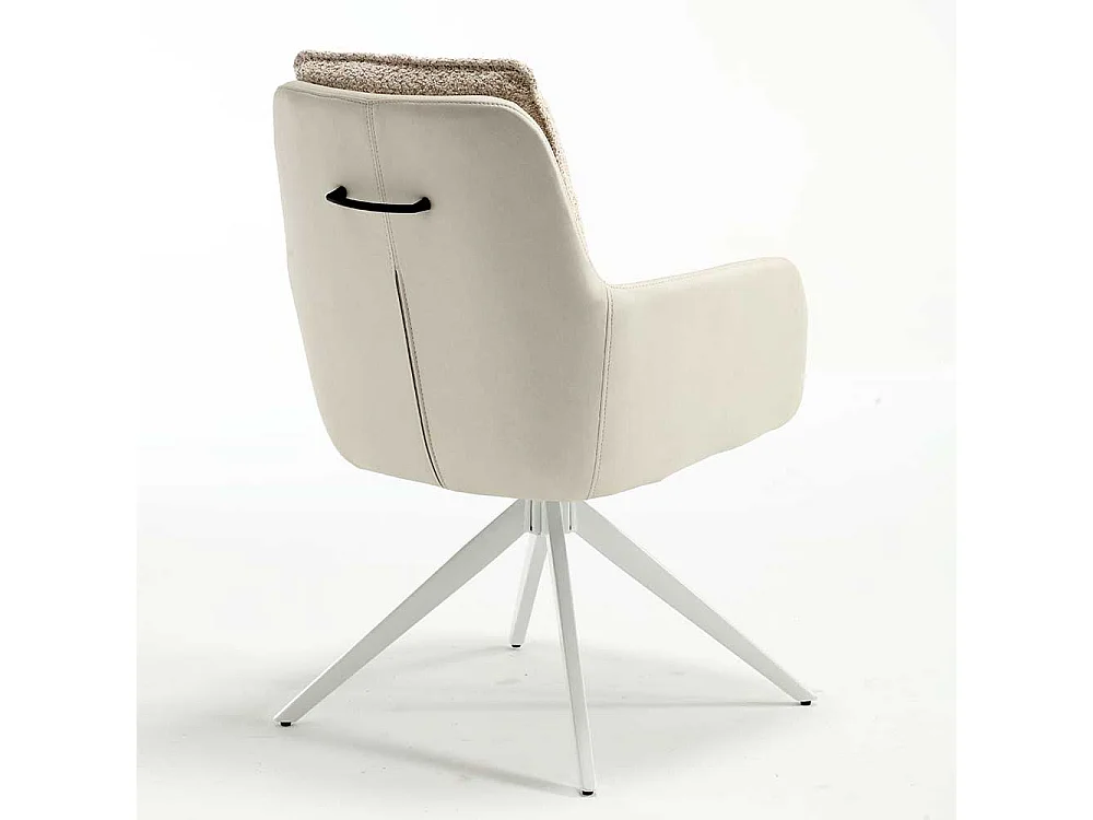 Esszimmer Armlehnenstuhl Set in Cremefarben Weiß (2er Set)